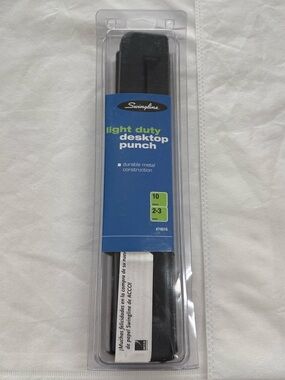 Swingline Light Duty Full Size Desktop Hole Punch - Black - NEW